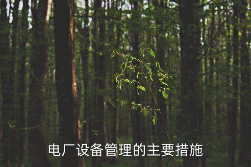電廠設備管理的主要措施