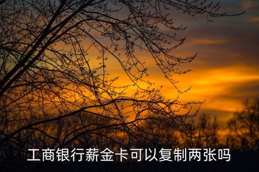 工商銀行薪金卡可以復制兩張嗎