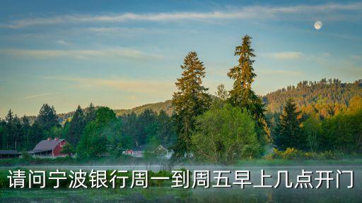 請(qǐng)問寧波銀行周一到周五早上幾點(diǎn)開門