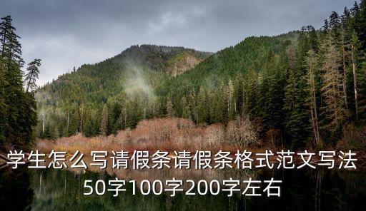學生怎么寫請假條請假條格式范文寫法50字100字200字左右