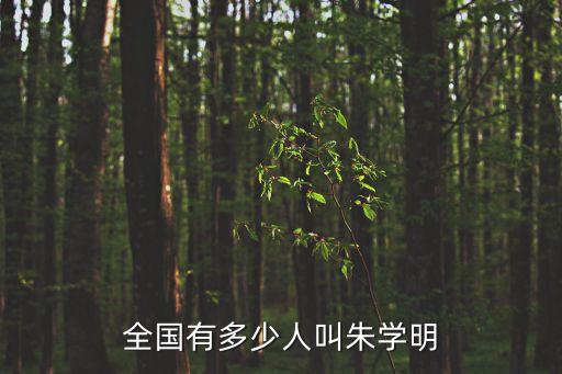 全國有多少人叫朱學(xué)明