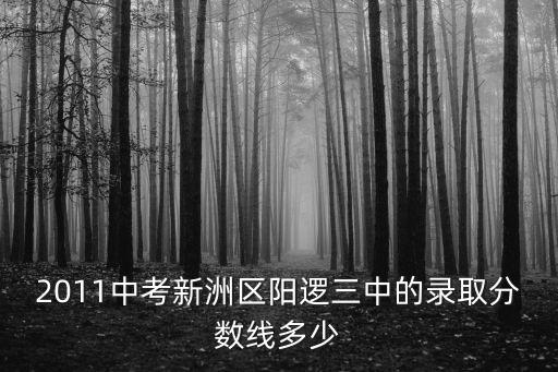 2011中考新洲區(qū)陽邏三中的錄取分?jǐn)?shù)線多少