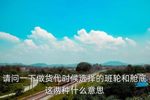 請(qǐng)問(wèn)一下做貨代時(shí)候選擇的班輪和艙底這兩種什么意思