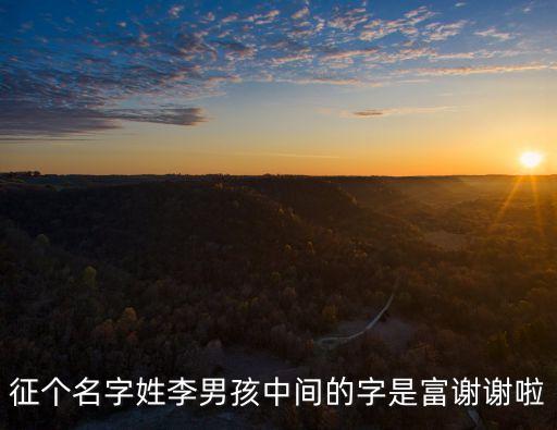 李富有，姓李 富字輩 叫什么名字好聽