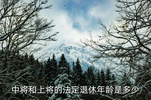 中將退休年齡，中將和上將的法定退休年齡是多少