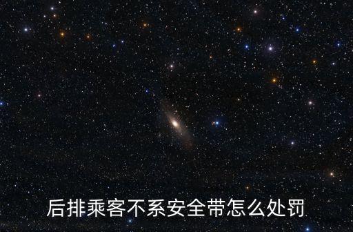 后排乘客不系安全帶怎么處罰