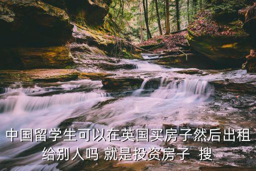 中國(guó)留學(xué)生可以在英國(guó)買房子然后出租給別人嗎 就是投資房子  搜