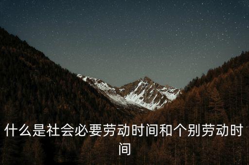 什么是社會(huì)必要?jiǎng)趧?dòng)時(shí)間和個(gè)別勞動(dòng)時(shí)間