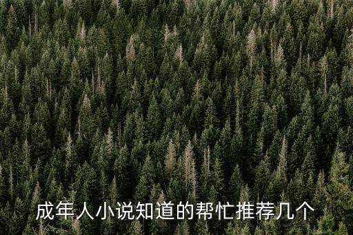 成年人小說(shuō)知道的幫忙推薦幾個(gè)