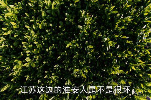 江蘇這邊的淮安人是不是很壞