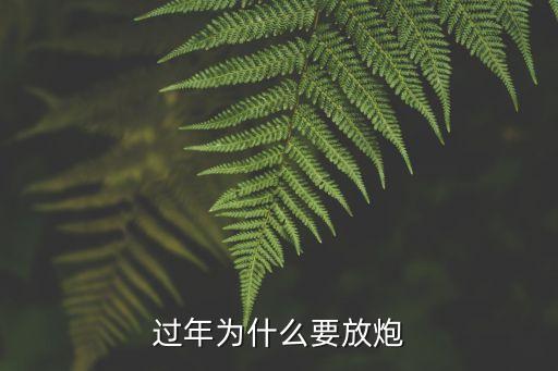 過年為什么要放炮