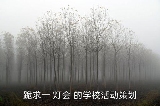 跪求一 燈會(huì) 的學(xué)?；顒?dòng)策劃