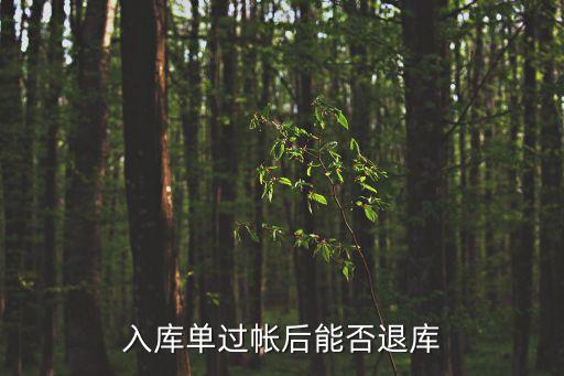 入庫單過帳后能否退庫