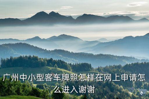 廣州市中小客車，廣州中小型客車牌照怎樣在網(wǎng)上申請(qǐng)?jiān)趺催M(jìn)入謝謝