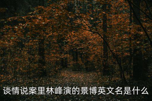 談情說案里林峰演的景博英文名是什么