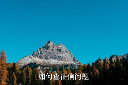 征信報告怎么看有沒有問題，如何查征信問題