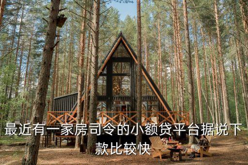 最近有一家房司令的小額貸平臺據(jù)說下款比較快