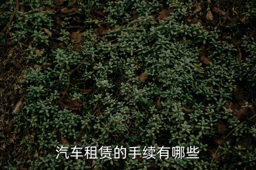 汽車租賃的手續(xù)有哪些