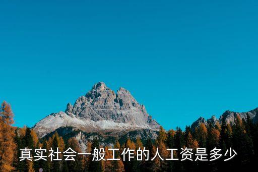 真實(shí)社會(huì)一般工作的人工資是多少