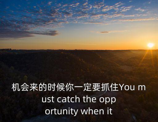 機(jī)會來的時候你一定要抓住You must catch the opportunity when it