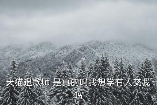 天貓退款師 是真的嗎我想學(xué)有人交我嗎