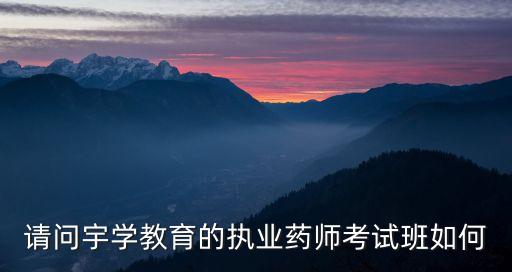 宇學(xué)教育，請(qǐng)問(wèn)宇學(xué)教育的執(zhí)業(yè)藥師考試班如何