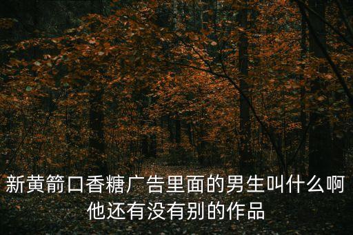 新黃箭口香糖廣告里面的男生叫什么啊他還有沒有別的作品
