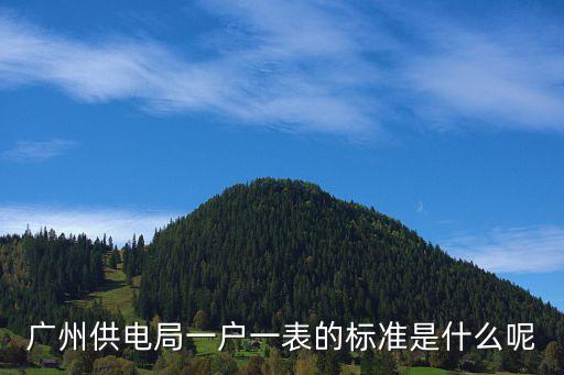 廣州供電局一戶一表的標(biāo)準(zhǔn)是什么呢