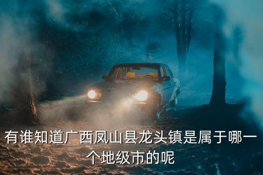 有誰(shuí)知道廣西鳳山縣龍頭鎮(zhèn)是屬于哪一個(gè)地級(jí)市的呢