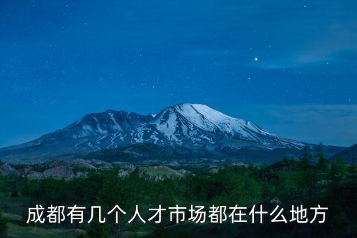 成都有幾個(gè)人才市場(chǎng)都在什么地方