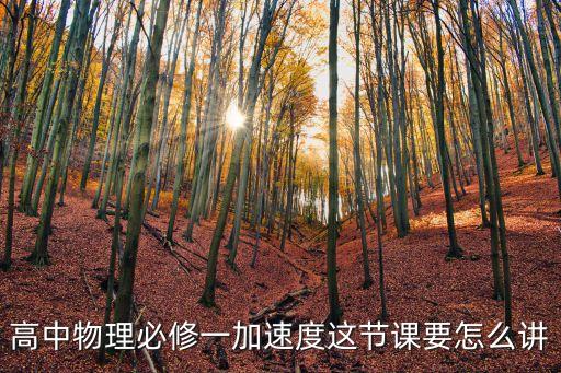高中物理必修一加速度這節(jié)課要怎么講