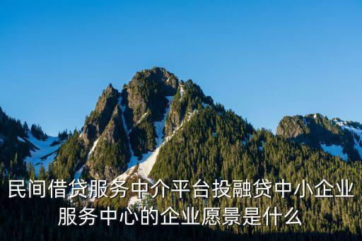 民間借貸服務(wù)中介平臺(tái)投融貸中小企業(yè)服務(wù)中心的企業(yè)愿景是什么