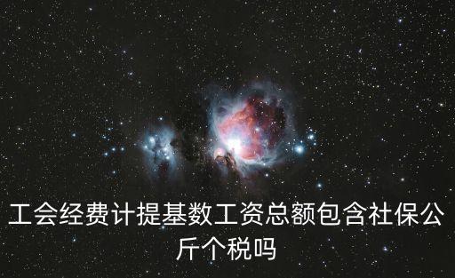 工會經(jīng)費計提基數(shù)工資總額包含社保公斤個稅嗎