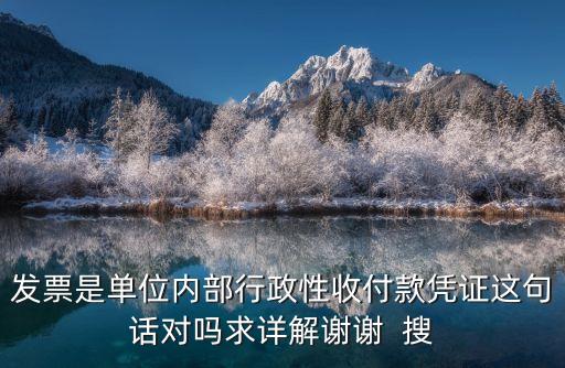 發(fā)票是單位內(nèi)部行政性收付款憑證這句話對嗎求詳解謝謝  搜