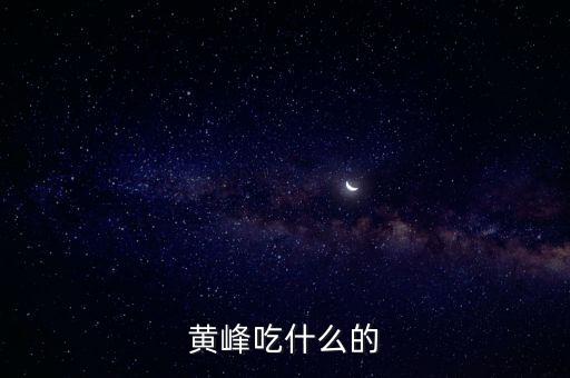 黃峰吃什么的