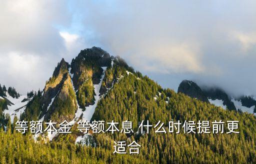 等額本息什么時候提前還款劃算，等額本息的貸款提前還款在什么時候最有利
