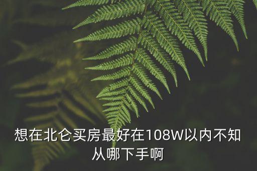 想在北侖買房最好在108W以內(nèi)不知從哪下手啊