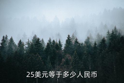 25美金，25美金合人民幣是多少