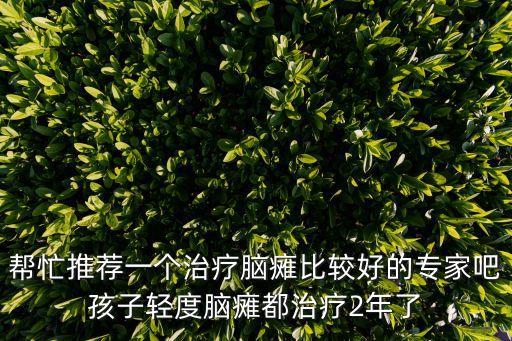 幫忙推薦一個(gè)治療腦癱比較好的專家吧孩子輕度腦癱都治療2年了