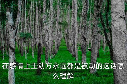 方永遠(yuǎn)，在感情上主動(dòng)方永遠(yuǎn)都是被動(dòng)的這話怎么理解