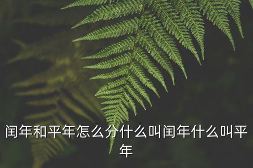 啞年，什么時候是閏年