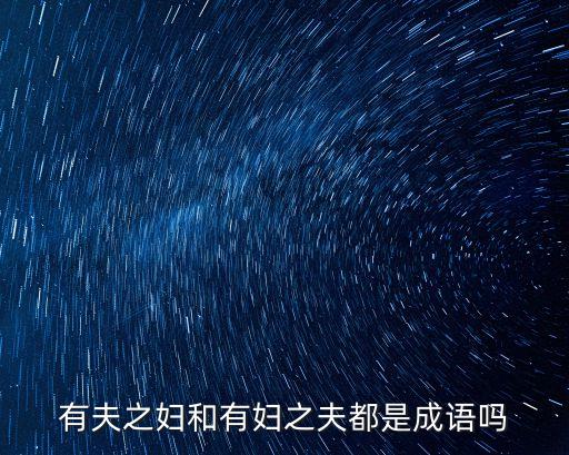 有夫之?huà)D和有婦之夫都是成語(yǔ)嗎