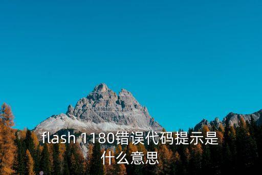 flash 1180錯(cuò)誤代碼提示是什么意思