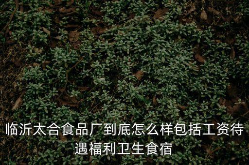 太合，臨沂太合食品廠到底怎么樣包括工資待遇福利衛(wèi)生食宿