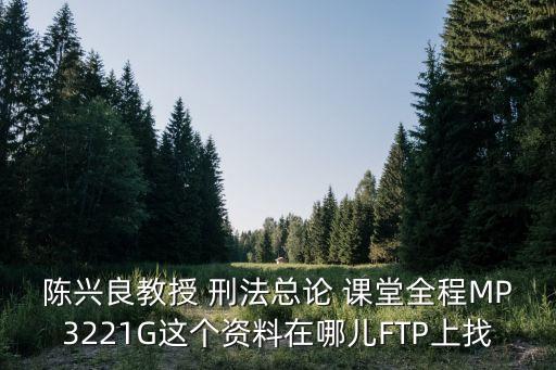 陳興良教授 刑法總論 課堂全程MP3221G這個(gè)資料在哪兒FTP上找