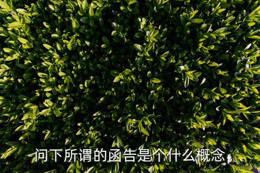 問下所謂的函告是個什么概念