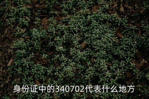 身份證340，身份證中的340702代表什么地方