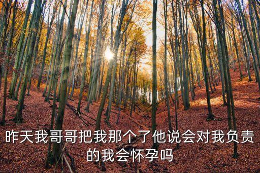 昨天我哥哥把我那個(gè)了他說(shuō)會(huì)對(duì)我負(fù)責(zé)的我會(huì)懷孕嗎