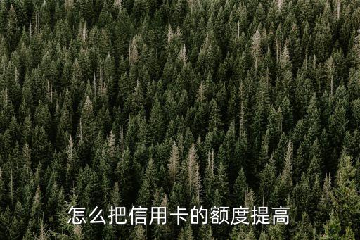 信用卡額度怎么提升，怎么把信用卡的額度提高