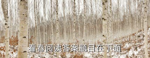 看春，看春閱讀答案題目在下面